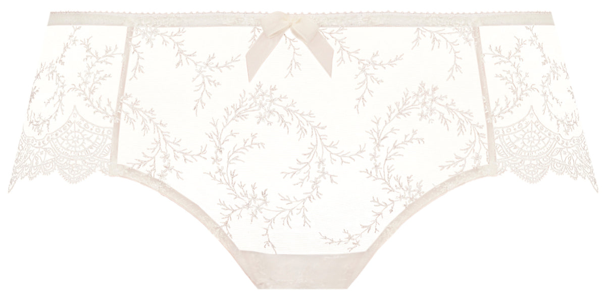 Invisible shorties transparent fine floral embroidery seduction