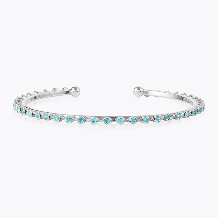 Caroline Svedbom Rhodium Miro Bangle in Light Turquoise