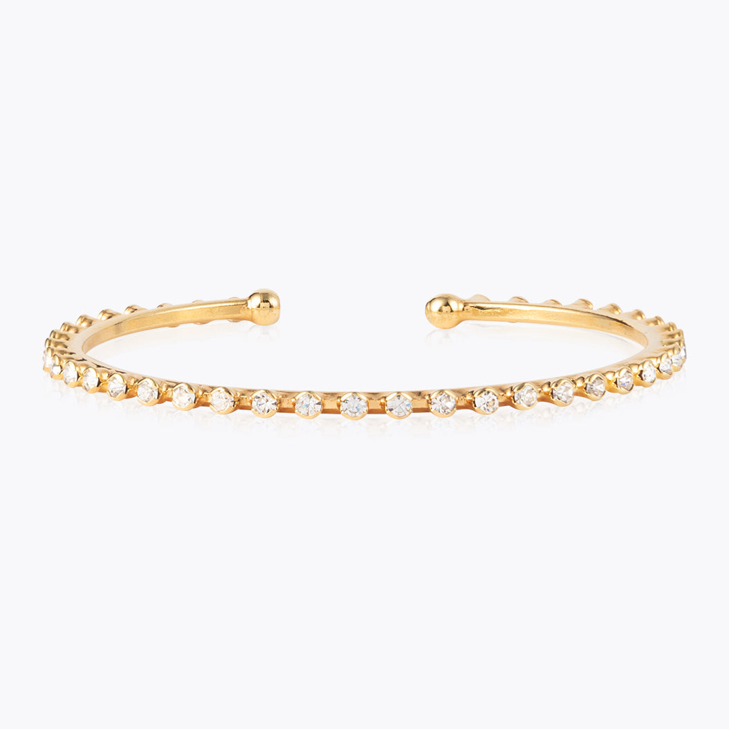 Caroline Svedbom Gold Plated Miro Bangle in Crystal