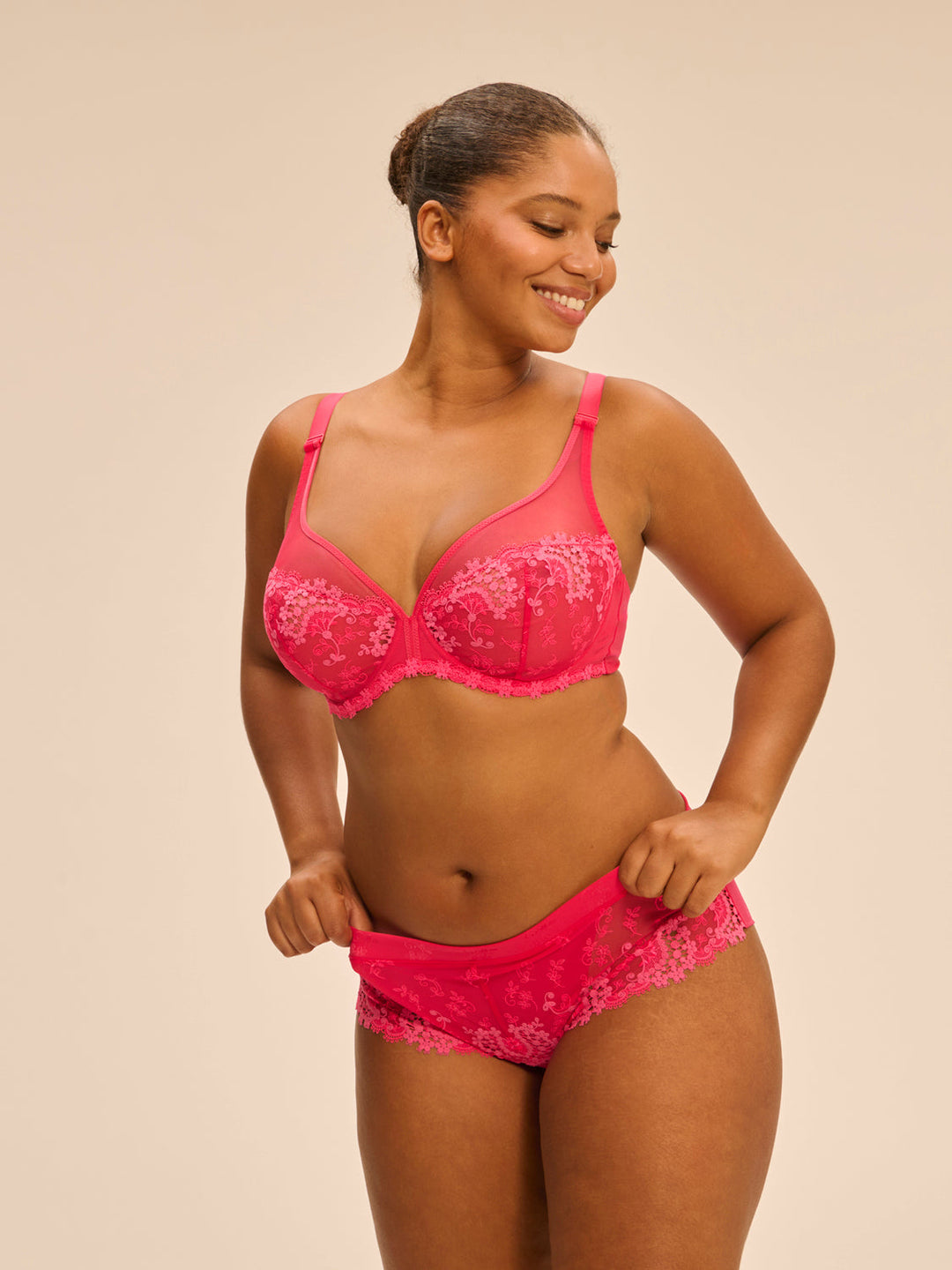 Simone Pérèle Wish Plunge Full Cup Bra in Fabulous Pink