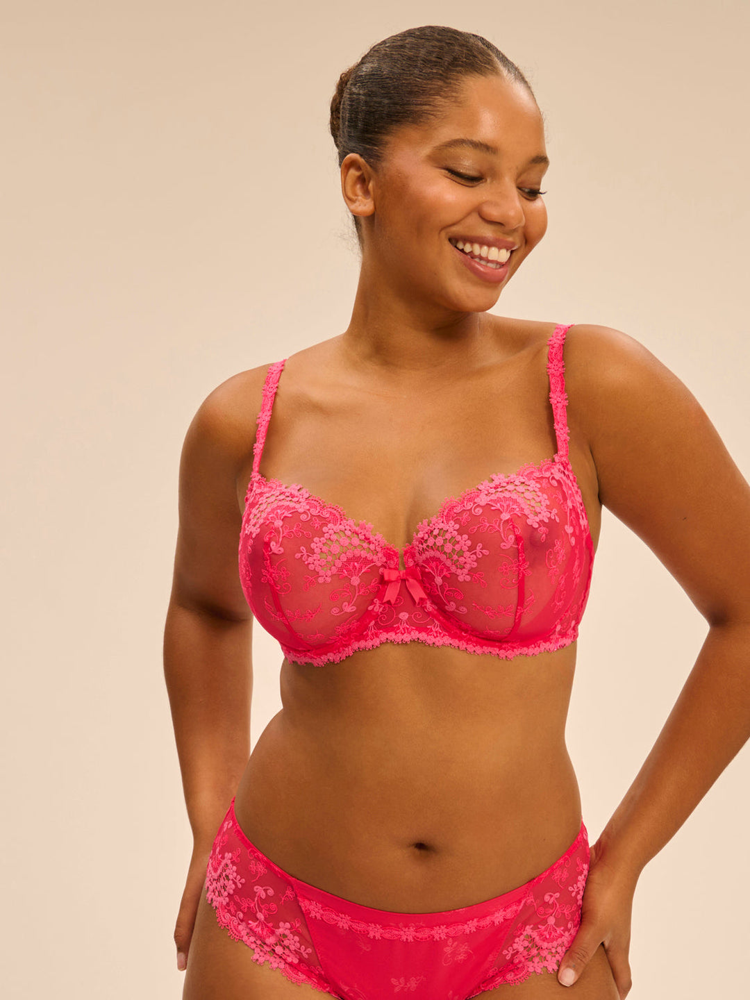 Simone Pérèle Wish Half Cup Bra in Fabulous Pink