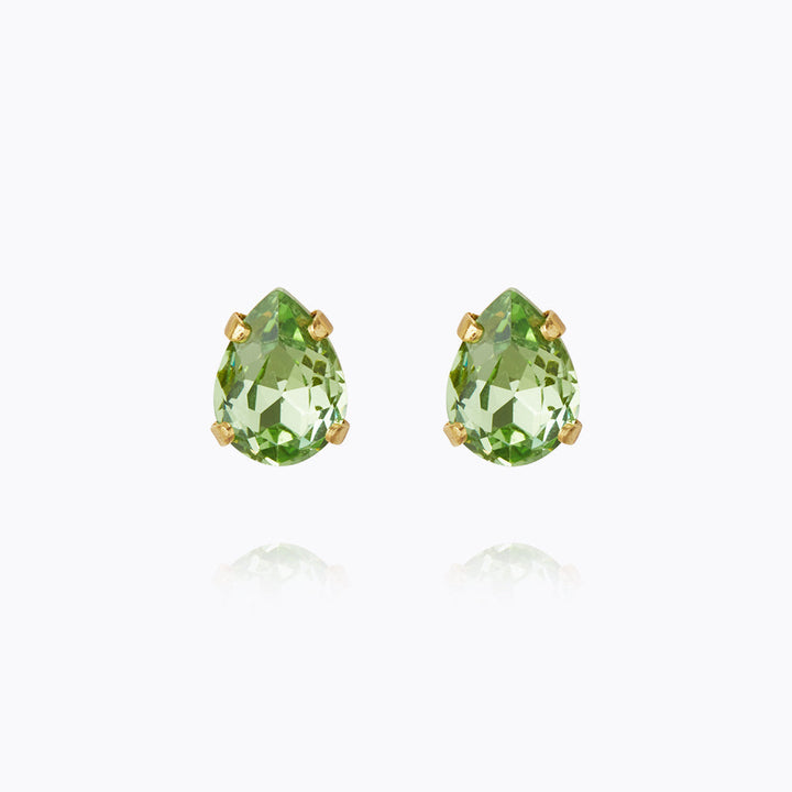 Caroline Svedbom Gold Plated Super Petite Ear Studs in Peridot