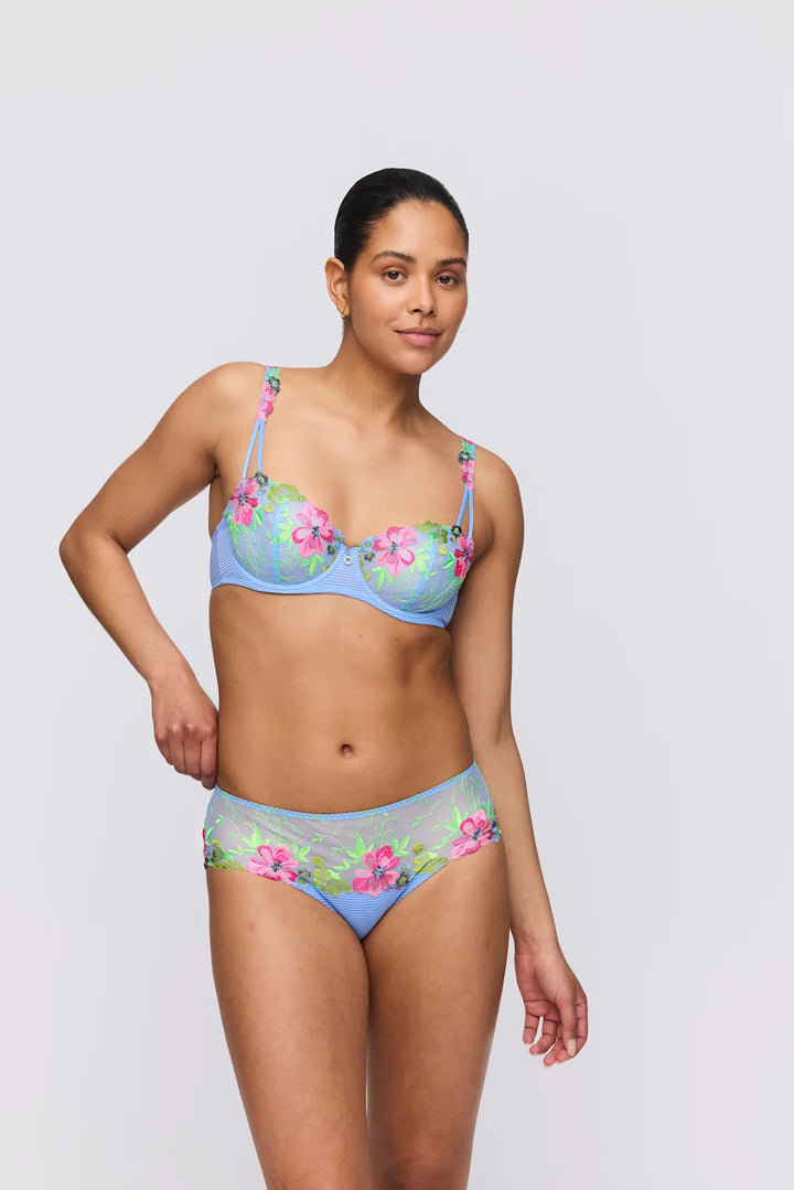 Marie Jo Odilly Balcony Bra with Vertical Seam in Santorini Blue