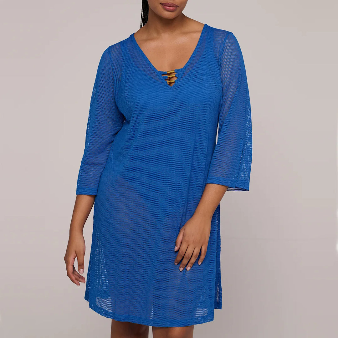 Prima Donna Swim Aswan Kaftan in Delphinium Cheer Blue