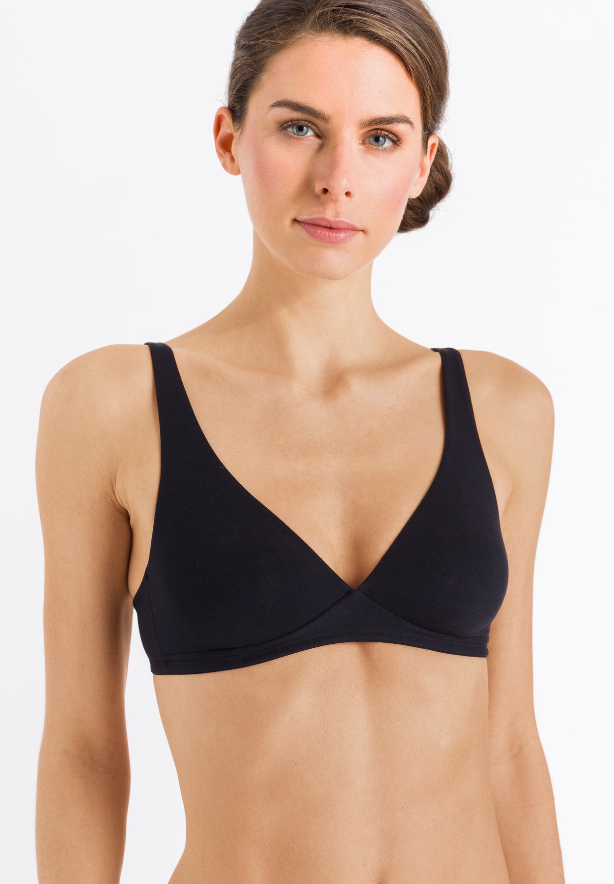 Hanro Touch Feeling Bralette Crop Top Non Wired Bra in Taupe Grey